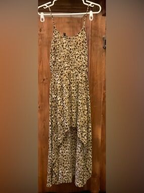 Papaya Leopard-Print Spaghetti Strap Dress in Tan & Black